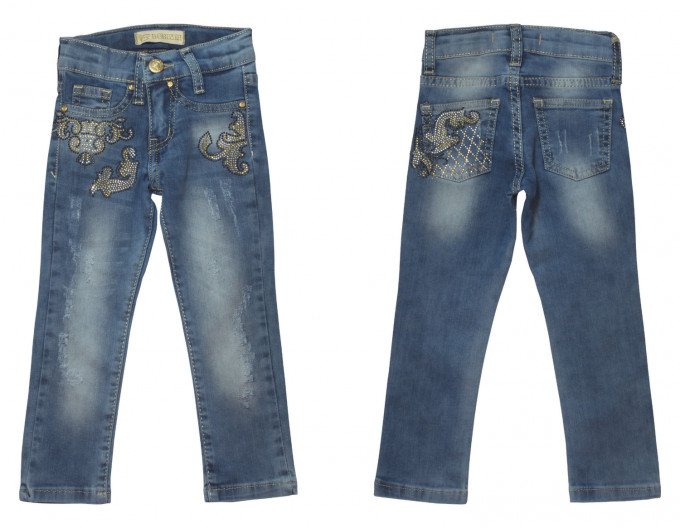 Фото - стильные голубые джинсы со стразами цена 485 грн. за штуку - Леопольд