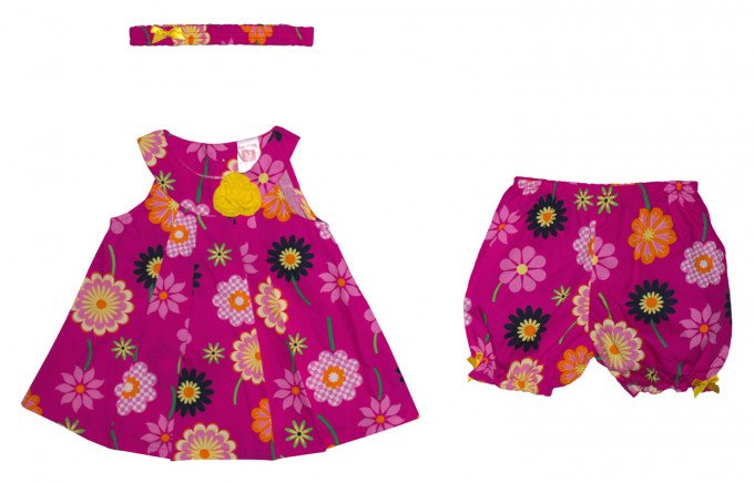 Фото - красочный летний комплект из трех предметов для девочки цена 375 грн. за комплект - Леопольд