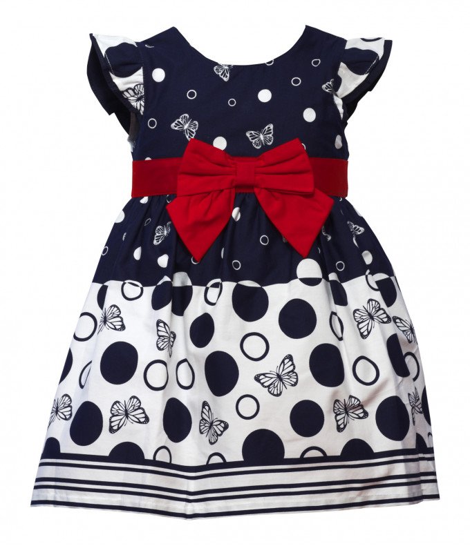 Фото - белое с синим платье Бабочки для маленькой модницы цена 375 грн. за комплект - Леопольд