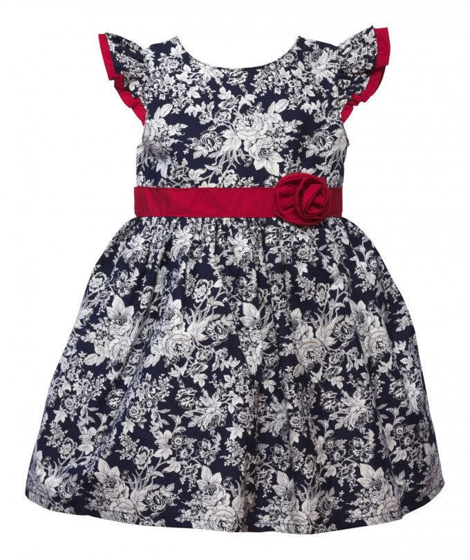 Фото - темно-синего цвета платье в белых розах для девочки цена 375 грн. за штуку - Леопольд