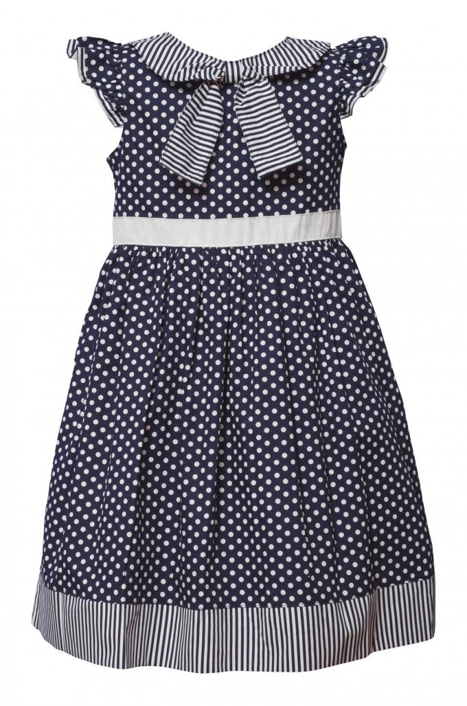 Фото - чудова темно-синя сукня в білий горох ціна 395 грн. за штуку - Леопольд