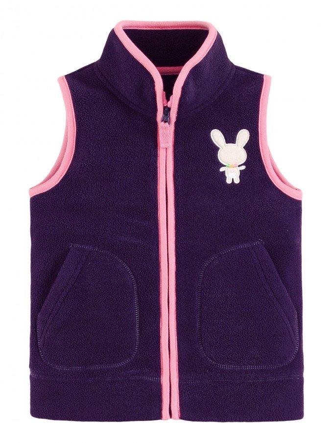 Фото - флісовий жилет темно-фіолетового кольору для дівчинки ціна 285 грн. за штуку - Леопольд
