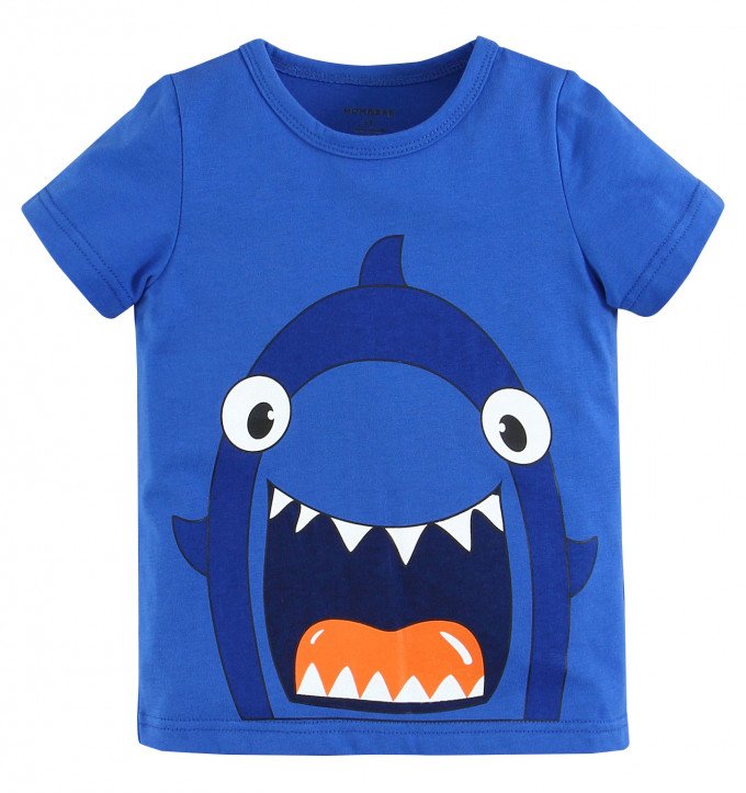 Фото - летняя синяя футболка Акуленыш для мальчика цена 185 грн. за штуку - Леопольд