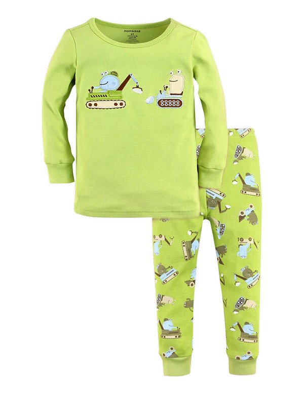 Фото - зелена піжамка для хлопчика ціна 299 грн. за комплект - Леопольд