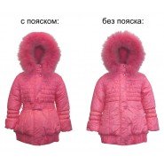 Картинка, зимнее пальто розового цвета от Donilo