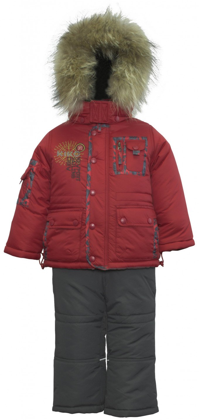 Фото - зимний комплект KIKO с курткой вишневого цвета для мальчика цена 2468 грн. за комплект - Леопольд