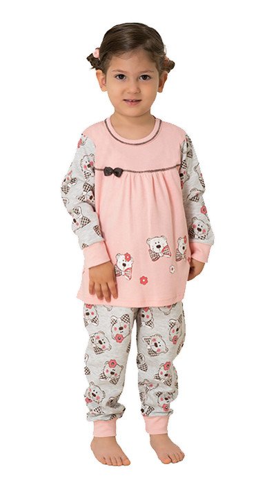 Фото - пижамный тепленький комплект с мишками для девочки цена 295 грн. за комплект - Леопольд