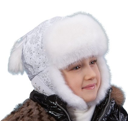 Фото - красивая зимняя шапочка с меховыми вставками для девочки цена 535 грн. за штуку - Леопольд