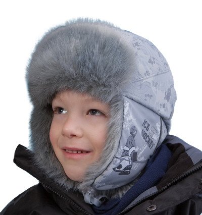 Фото - красива зимова шапочка з хутряними вставками для хлопчика ціна 295 грн. за штуку - Леопольд
