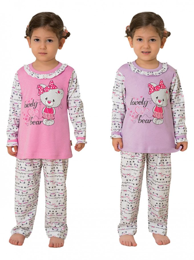 Фото - піжамка Красивий ведмедик для дівчинки ціна 275 грн. за комплект - Леопольд