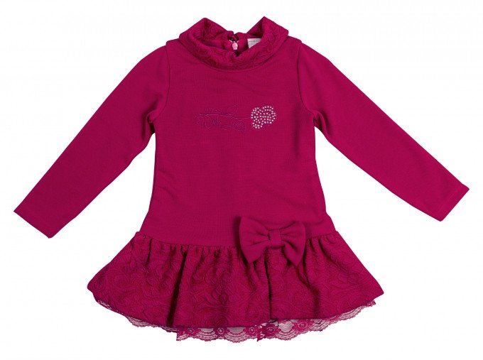 Фото - чарівне трикотажне плаття малинового кольору для дівчинки ціна 338 грн. за штуку - Леопольд