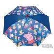 Картинка, темно-синий зонтик-трость "Свинка Пеппа" для девочки