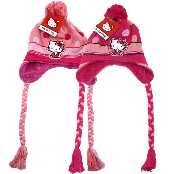 Фото - демісезонна шапочка із зав'язками Hello Kitty для дівчинки ціна 225 грн. за штуку - Леопольд