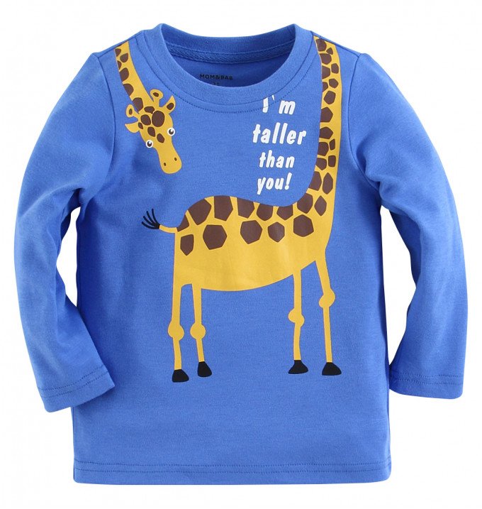 Фото - синий реглан с жирафом для мальчика цена 235 грн. за штуку - Леопольд