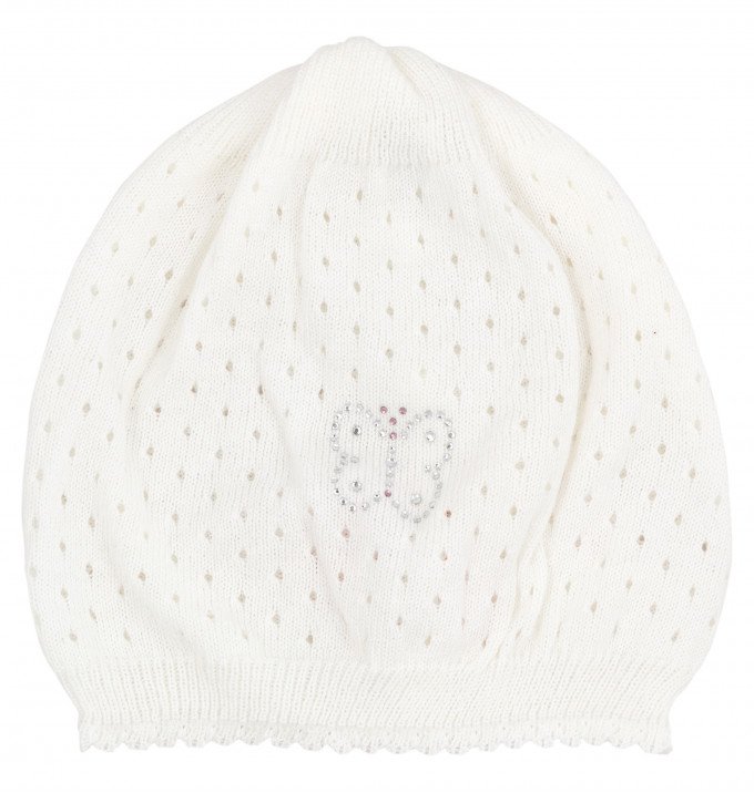 Фото - ажурна шапочка білого кольору для дівчинки ціна 165 грн. за штуку - Леопольд