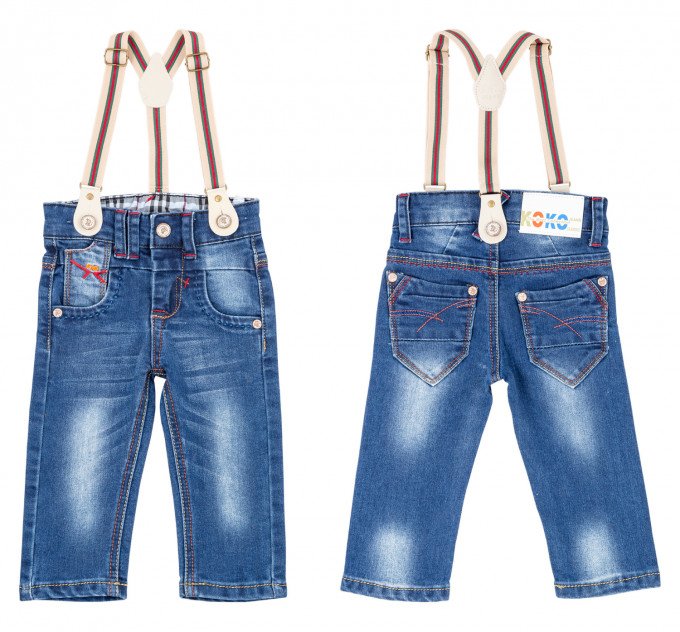 Фото - гарні джинси на підтяжках для малюка ціна 425 грн. за штуку - Леопольд