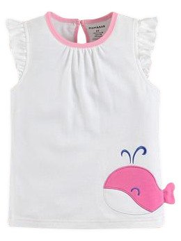 Фото - біла футболочка Рожевий кит для модниці ціна 195 грн. за штуку - Леопольд