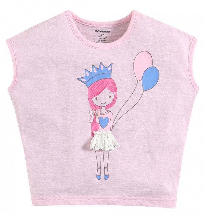 Фото - коротка футболочка з принцесою для модниці ціна 175 грн. за штуку - Леопольд