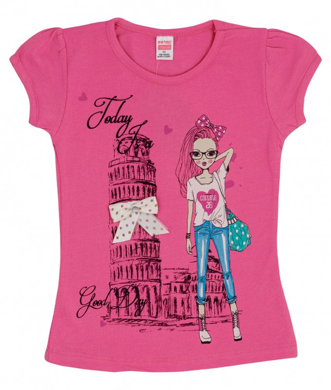 Фото - рожева футболочка Модниця для літа ціна 125 грн. за штуку - Леопольд