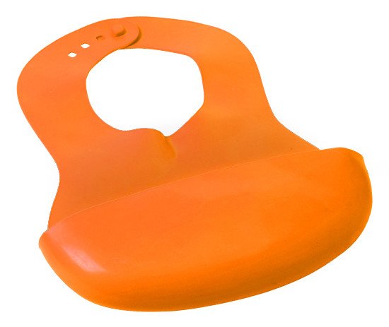 Фото - силіконовий нагрудник оранжевого кольору для годування ціна 95 грн. за штуку - Леопольд