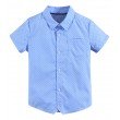Картинка, хорошенькая рубашечка голубого цвета в горошек для мальчика