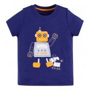 Картинка, синяя футболочка с роботом для мальчика