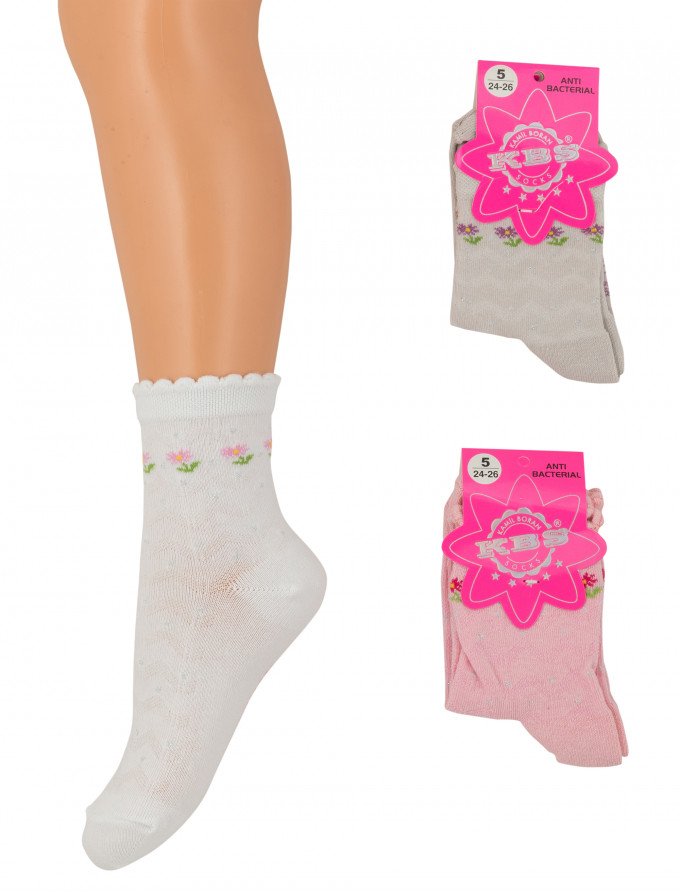 Фото - м'які шкарпетки з квіточками для дівчинки ціна 39 грн. за пару - Леопольд