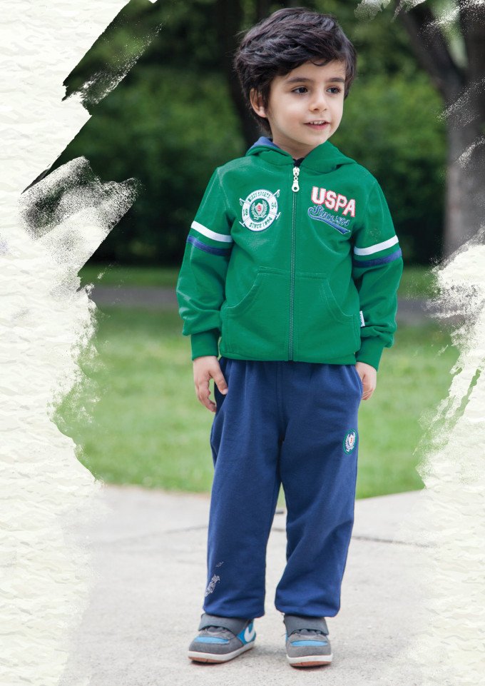 Фото - спортивный костюм из зеленой кофты и темно-синих штанов цена 485 грн. за комплект - Леопольд