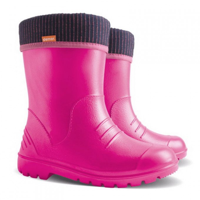 Фото - рожевий колір гумові чоботи Demar ціна 390 грн. за пару - Леопольд
