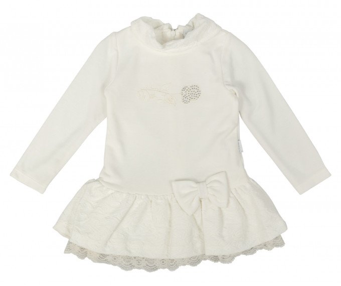 Фото - молочного цвета платье с коротким рукавом для модницы цена 335 грн. за штуку - Леопольд