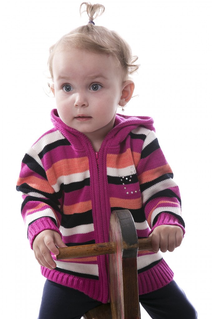 Фото - красочный полосатый кардиган с капюшоном для девочки цена 235 грн. за штуку - Леопольд