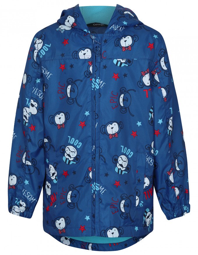 Фото - весенняя ветровка синего цвета с обезьянками для мальчика цена 385 грн. за штуку - Леопольд