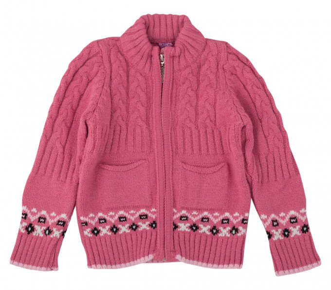Фото - кораллово-розовый теплый кардиган для девочки цена 315 грн. за штуку - Леопольд