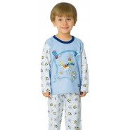 Картинка, теплая пижама голубого цвета "Ковбой" для мальчика