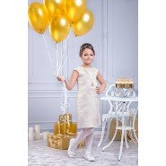 Картинка, елегантна золота сукня для дівчинки