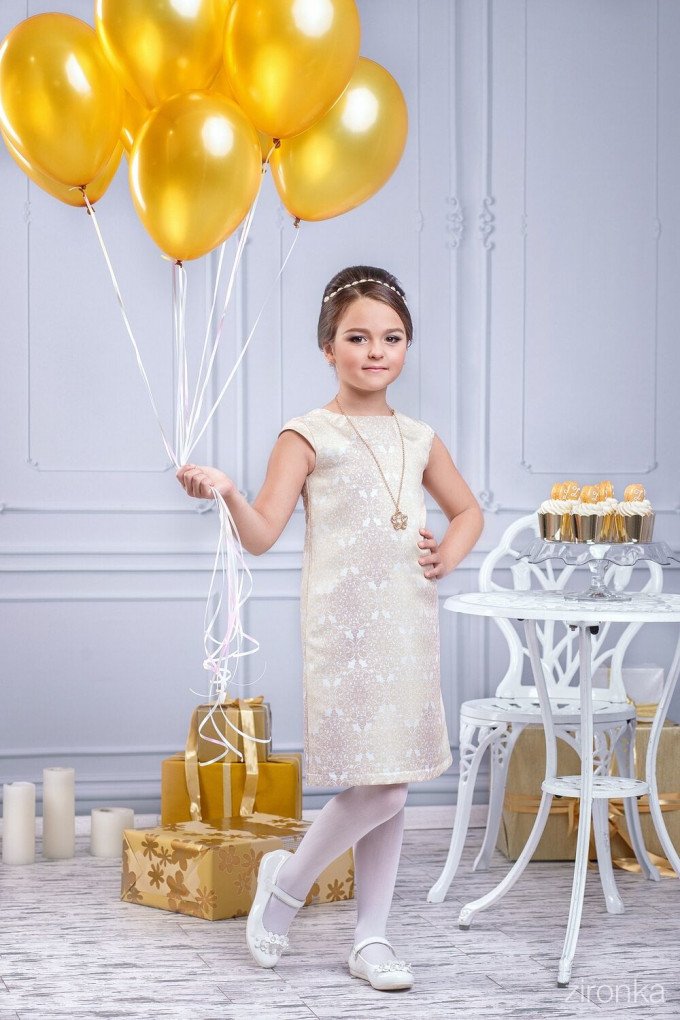 Фото - элегантное золотое платье для девочки цена 505 грн. за штуку - Леопольд