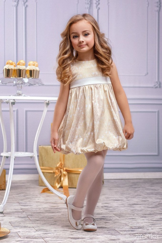 Фото - прекрасное платье с золотым узором для девочки цена 455 грн. за штуку - Леопольд