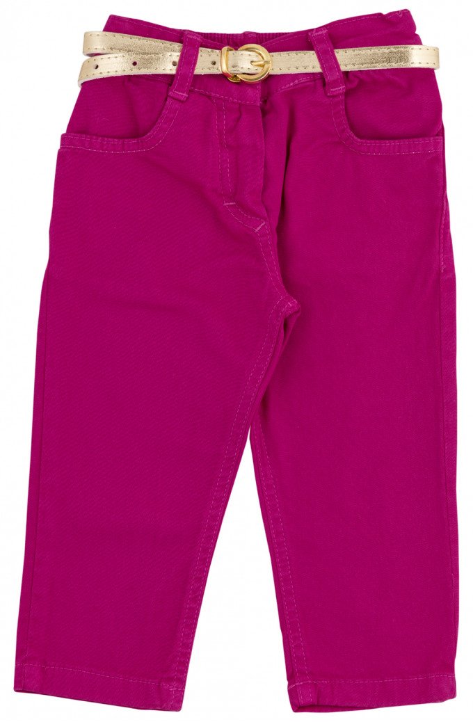 Фото - яскраві малинові штанці для дівчинки з пояском ціна 225 грн. за штуку - Леопольд