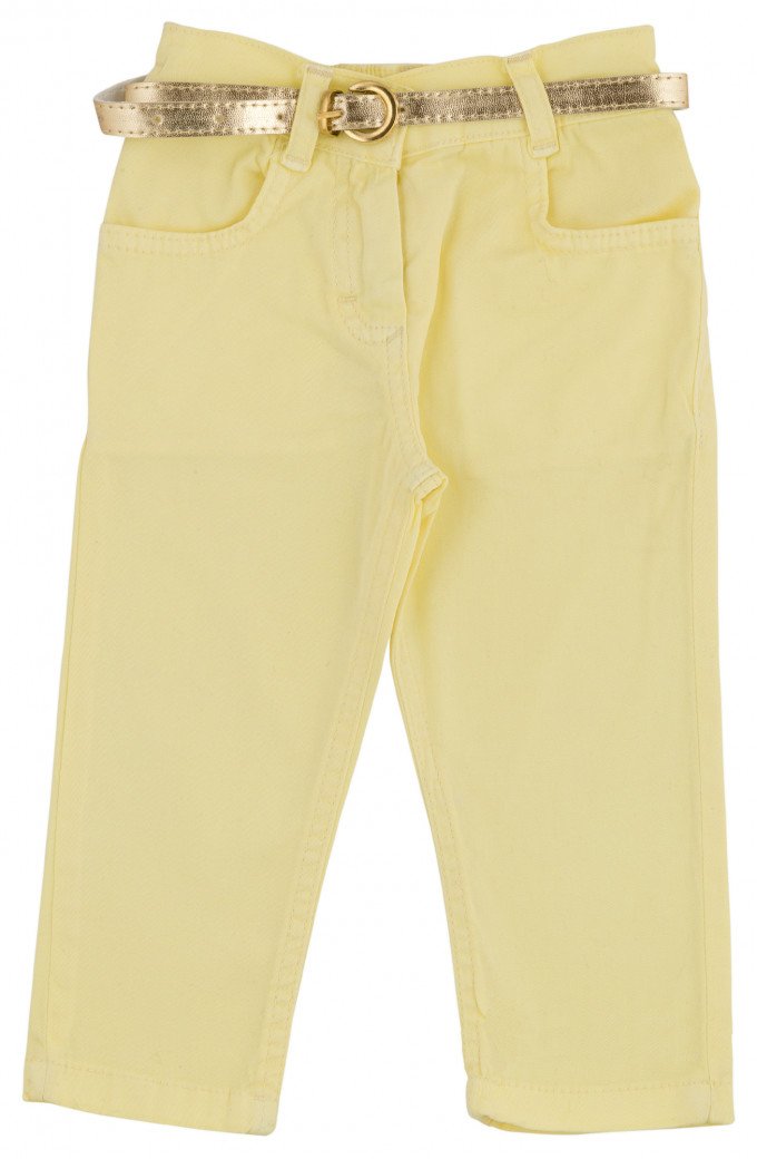 Фото - жовті штанці із золотим пояском для модниці ціна 225 грн. за штуку - Леопольд