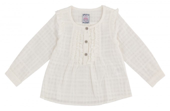 Фото - молочного кольору легка блуза для дівчинки ціна 245 грн. за штуку - Леопольд