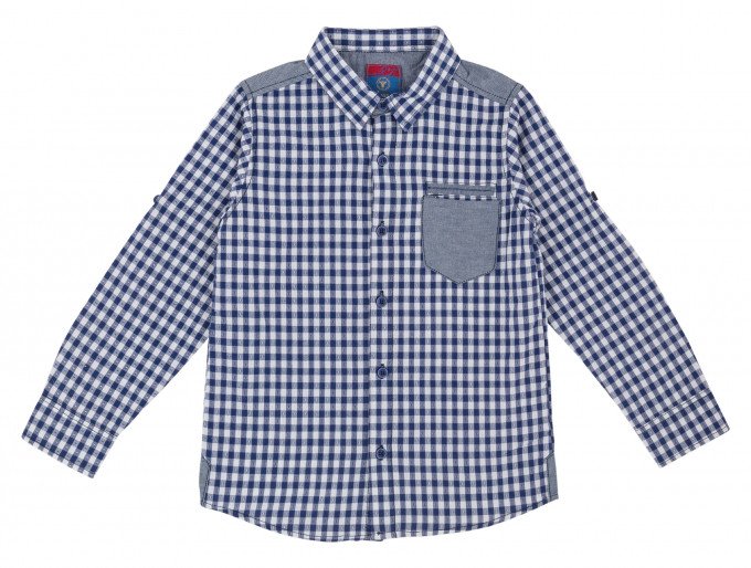 Фото - красива сорочка в темно-синій з білим клітку для модника ціна 265 грн. за штуку - Леопольд