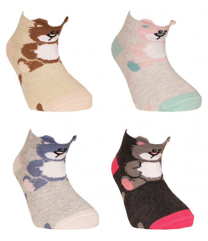Фото - короткі шкарпетки з ведмедиками для модниці ціна 25 грн. за пару - Леопольд