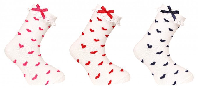 Фото - ошатні шкарпетки з сердечками для модниці ціна 29 грн. за пару - Леопольд
