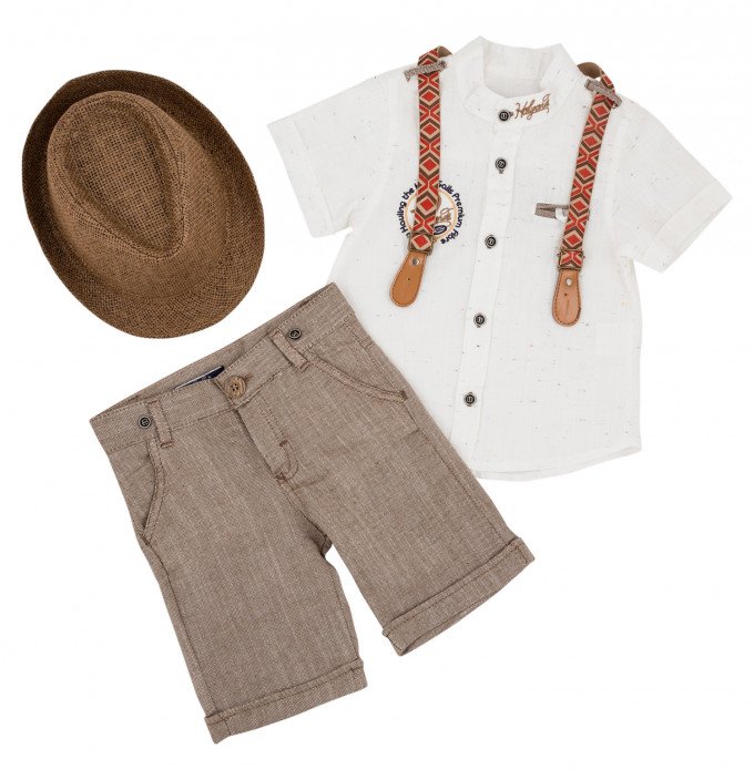 Фото - модний набір з сорочки, шорт і капелюхи для літа ціна 565 грн. за комплект - Леопольд