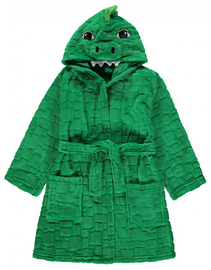 Фото - зелений халат із мікрофібри Діно для хлопчика ціна 345 грн. за штуку - Леопольд