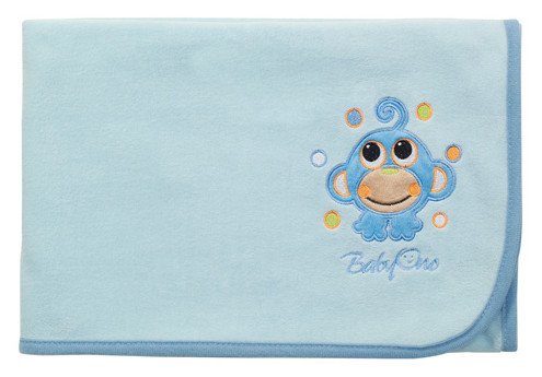 Фото - блакитний флісовий ковдру з мавпочкою для малюка ціна 180 грн. за штуку - Леопольд