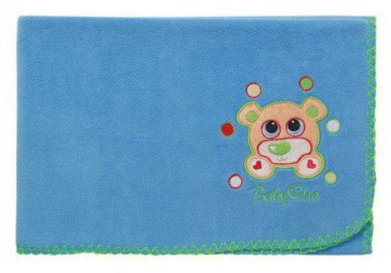 Фото - синие флисовое одеялко с мишкой для мальчика цена 180 грн. за штуку - Леопольд