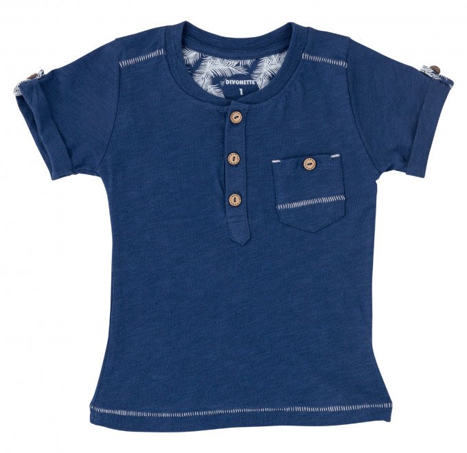 Фото - тонкая темно-синяя футболочка впереди с застежкой для модника цена 150 грн. за штуку - Леопольд