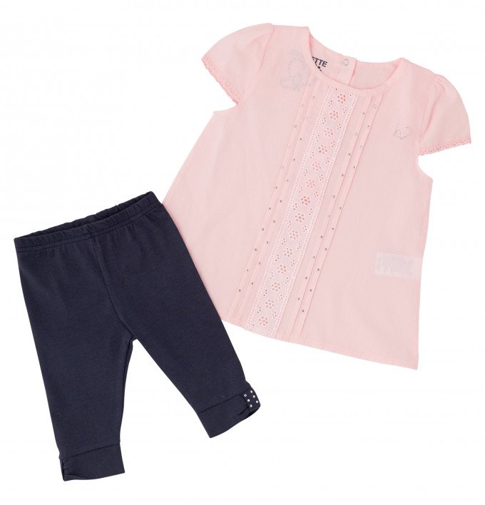 Фото - комплект из нежно-розовой туники и темно-синих бридж цена 245 грн. за комплект - Леопольд