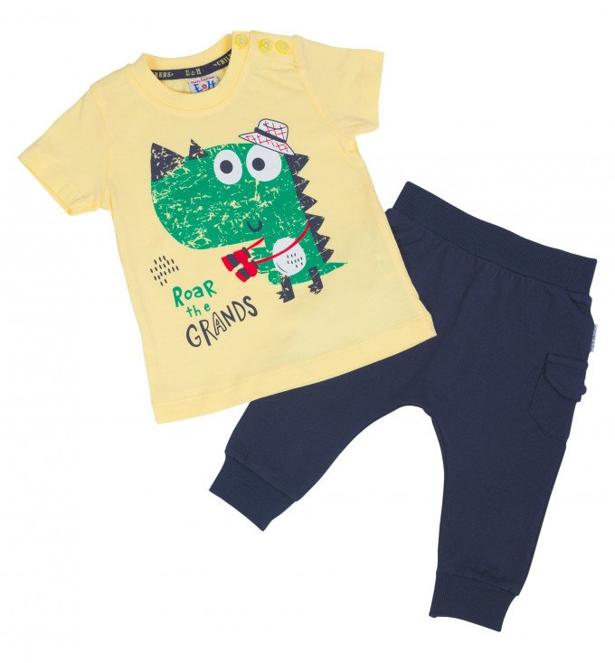 Фото - комплект Дино из футболочки и штанишек для мальчика цена 245 грн. за комплект - Леопольд